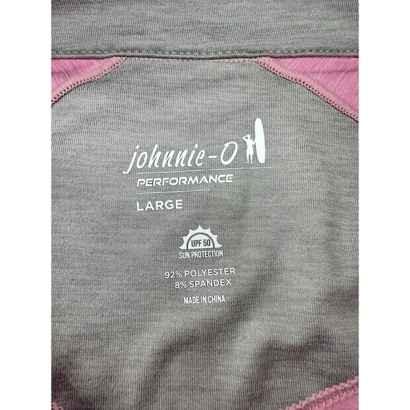Johnnie-O Performance Quarter Zip Pullover Men's Large Pink UPF 50 NWT - Picture 3 of 8
